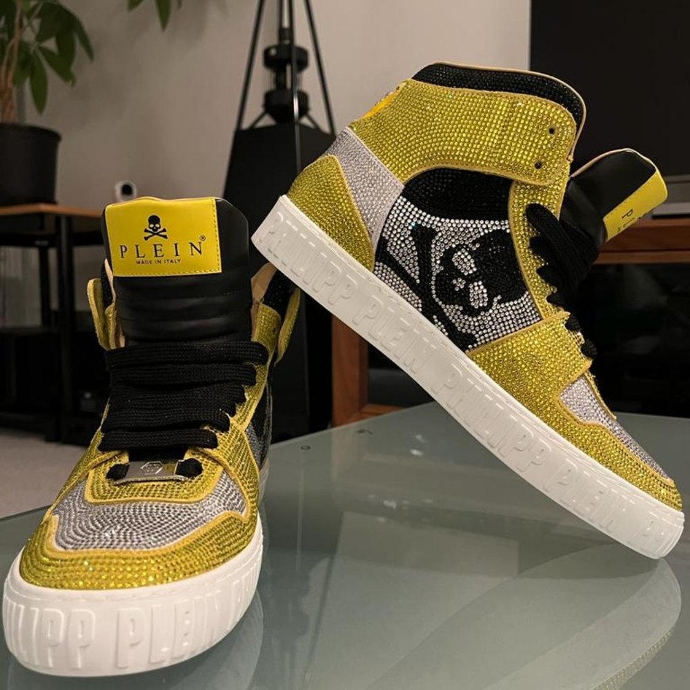 2022 PHILIPP PLEIN NOTORIOUS HI-TOP w/ Crystals - NEW SEASON (BRAND NEW W/O BOX)